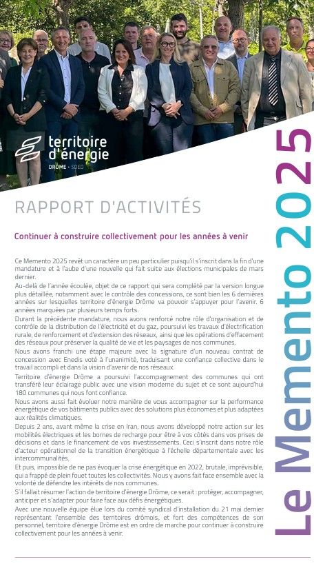 Rapport d'activités 2025 special présentation en Conseil Municipal